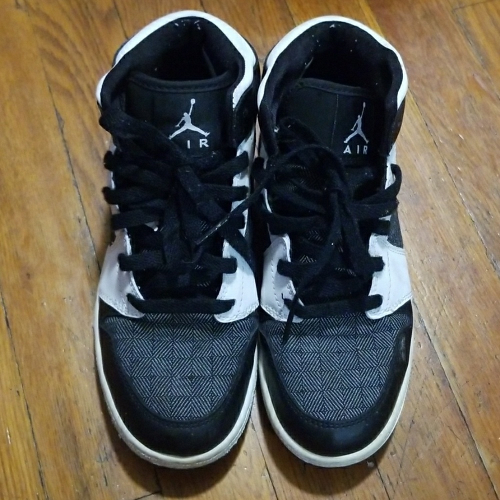 Black and white Air Jordan's